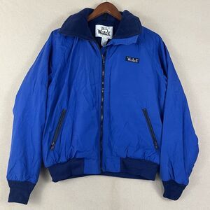 Vintage 70s Woolrich Womens‎ Blue Bomber Jacket Large Fleece Lined Fishermancore